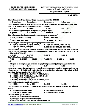 Đề thi thử Đại học đợt 3 môn Hóa học năm 2017 - Mã đề 214 - Trường THPT Trần Hưng Đạo (Có đáp án)